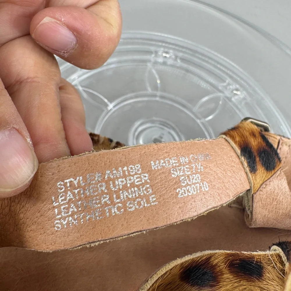 Madewell Womens Leopard Calf Hair Espadrille Platform Sandals AM198 Brown 7.5